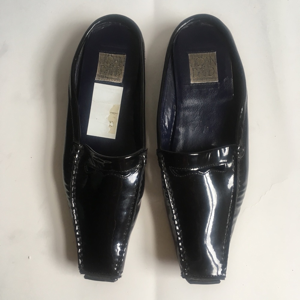 JOAN & DAVID Black Patent Leather Slip- In